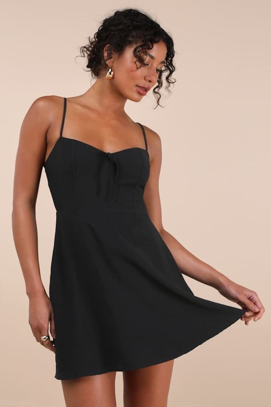NWT Lulus Diora Black Sleeveless Mini Dress Night Out Little Black Dress Size S
